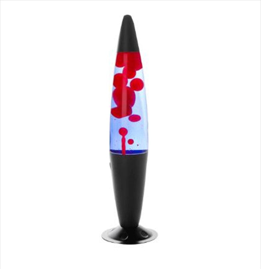 Black Base Lava Lamp with Red Wax and Blue Liquid, 630ml Warm Floating Light Display