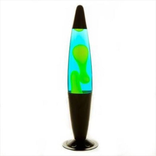 Black Base Lava Lamp With Yellow Wax And Blue Liquid – 630ml Fluid Capacity