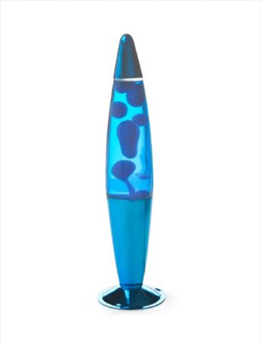 Blue Metallic Lava Lamp - Classic Groovy Design with Floating Wax Motion for Relaxation