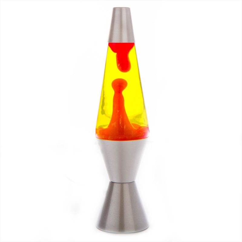 Lava Lamp - Silver/Red/Yellow Diamond