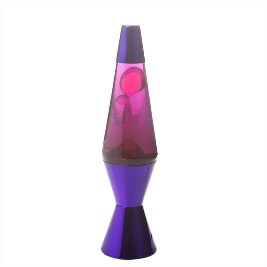 Lava Lamp - 20Oz Purple Metallic Base With Pink Wax And Purple Liquid, Relaxing Mood Light