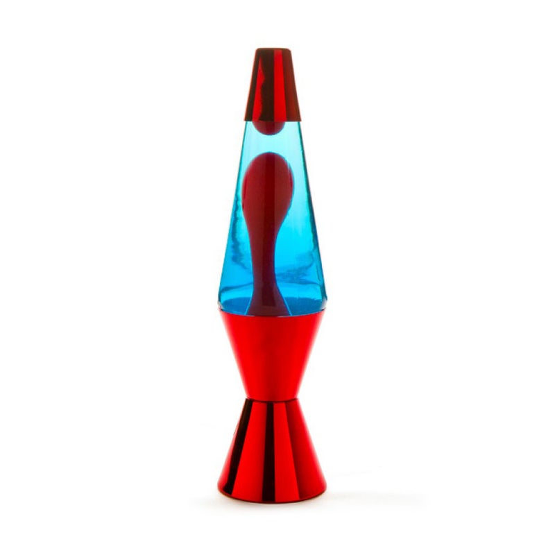 Metallic Red Lava Lamp with Red Wax and Blue Liquid – 20oz Capacity for Relaxing Ambiance