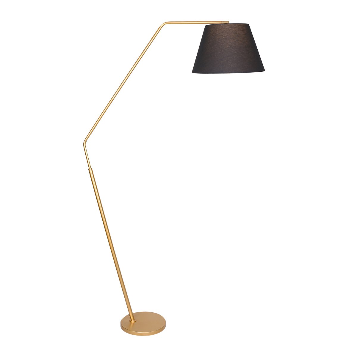 Sarantino 3-Leg Arc Floor Lamp With Tapered Black Shade, Sturdy Metal Base, 106 cm Height