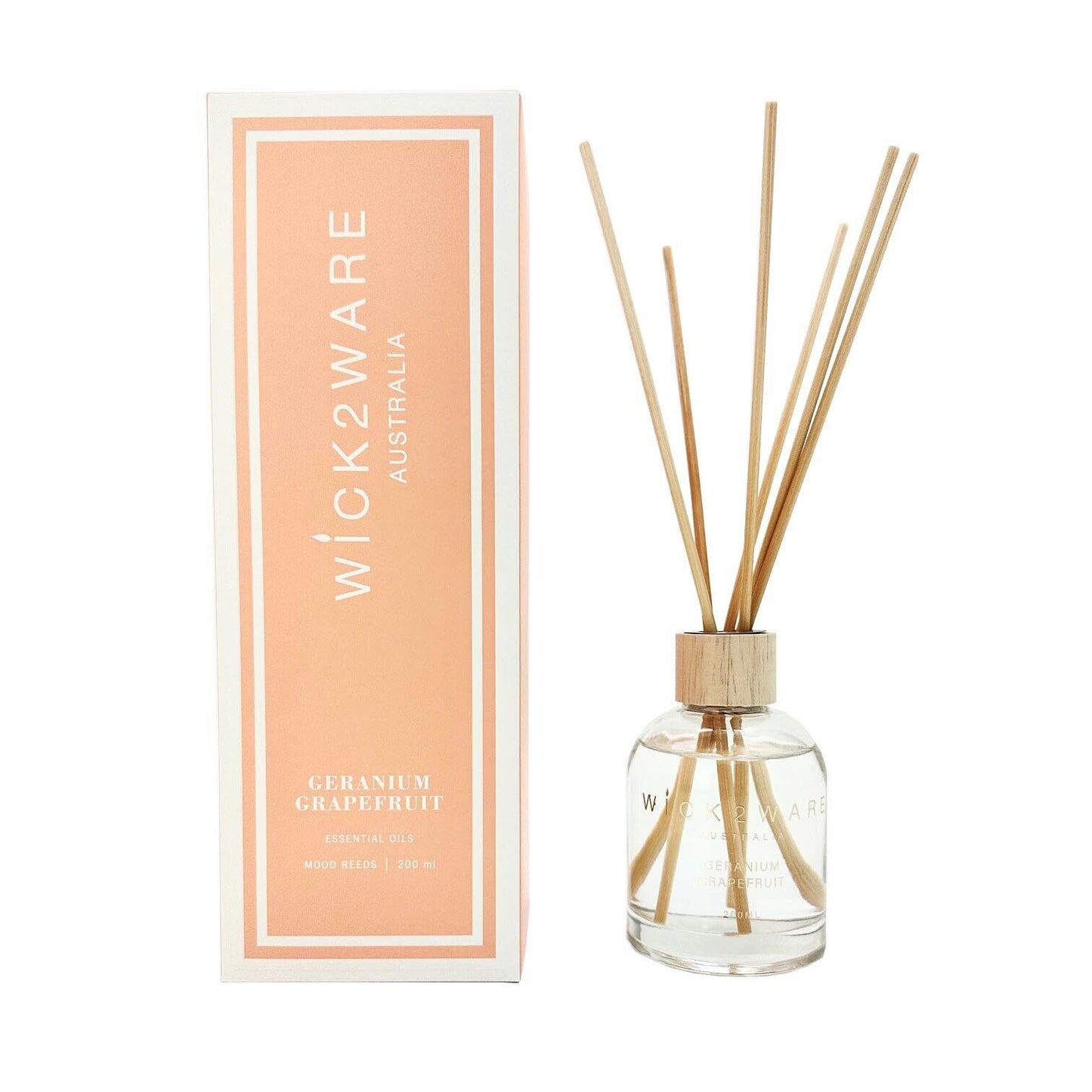 Wick2Ware Australia Geranium Grapefruit Fragrance Reed Diffuser 200ml/7.1 fl oz