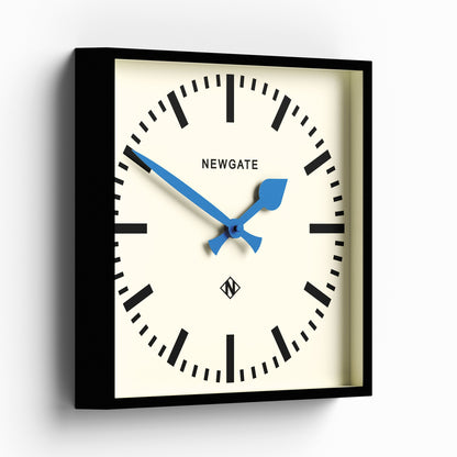 Newgate Number Five Wall Clock Black Blue Hands