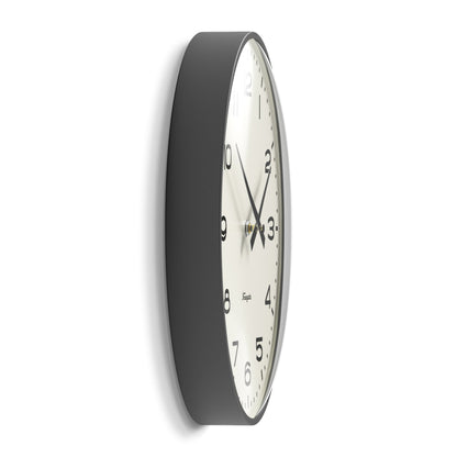 Newgate Radio City Wall Clock Black Arabic Dial - Matte Blizzard Grey