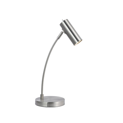 Sarla Table Lamp - Modern Satin Chrome Design with Adjustable Head and Warm 320 Lumen Light