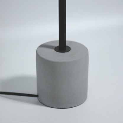 Jerome Table Lamp - Industrial Concrete Base with Grey Felt Shade, 44cm Height, E27 Bulb Socket