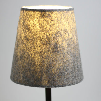 Jerome Table Lamp - Industrial Concrete Base with Grey Felt Shade, 44cm Height, E27 Bulb Socket