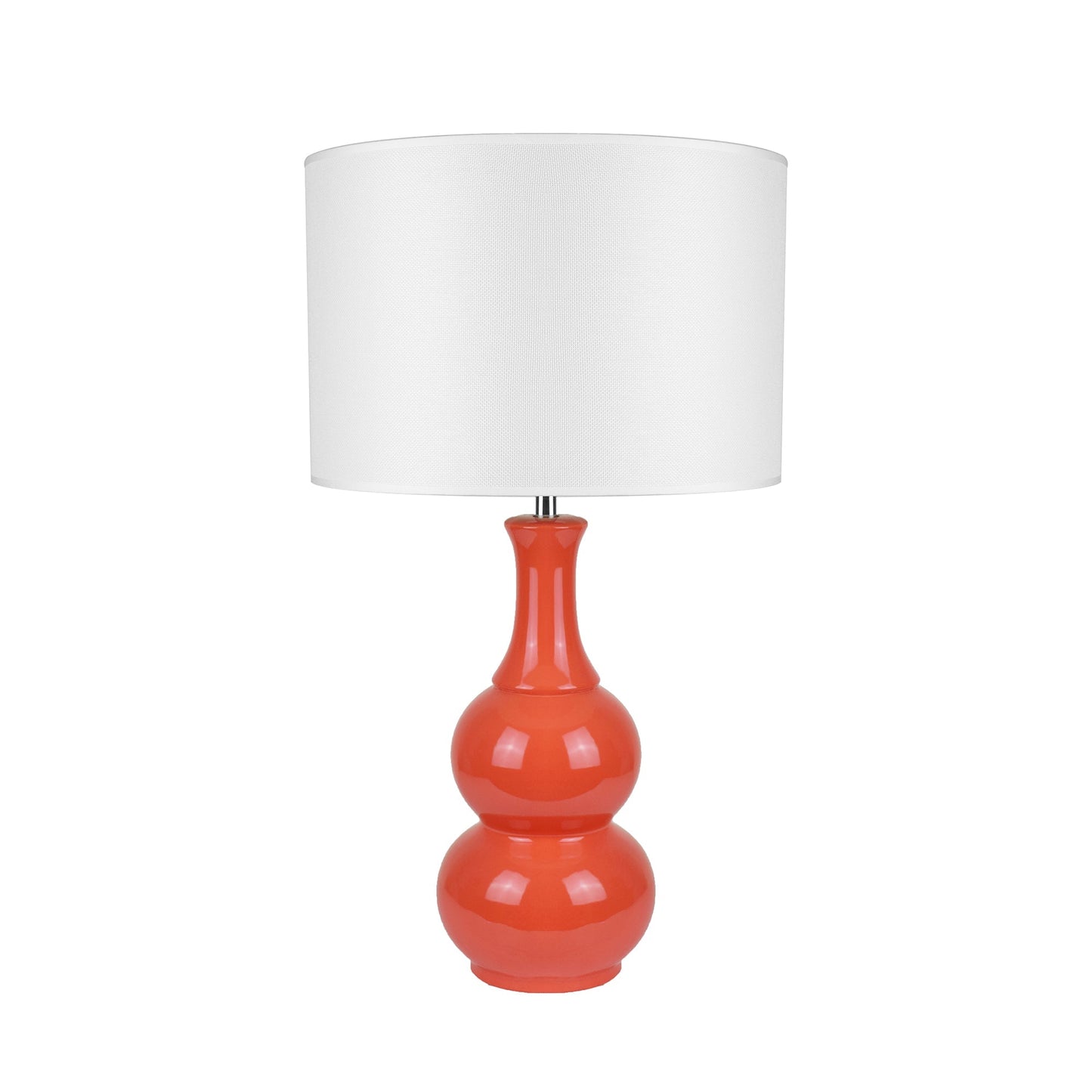 Pattery Barn Table Lamp 370mm Height Orange Ceramic With Chic White Shade E27 60W Max