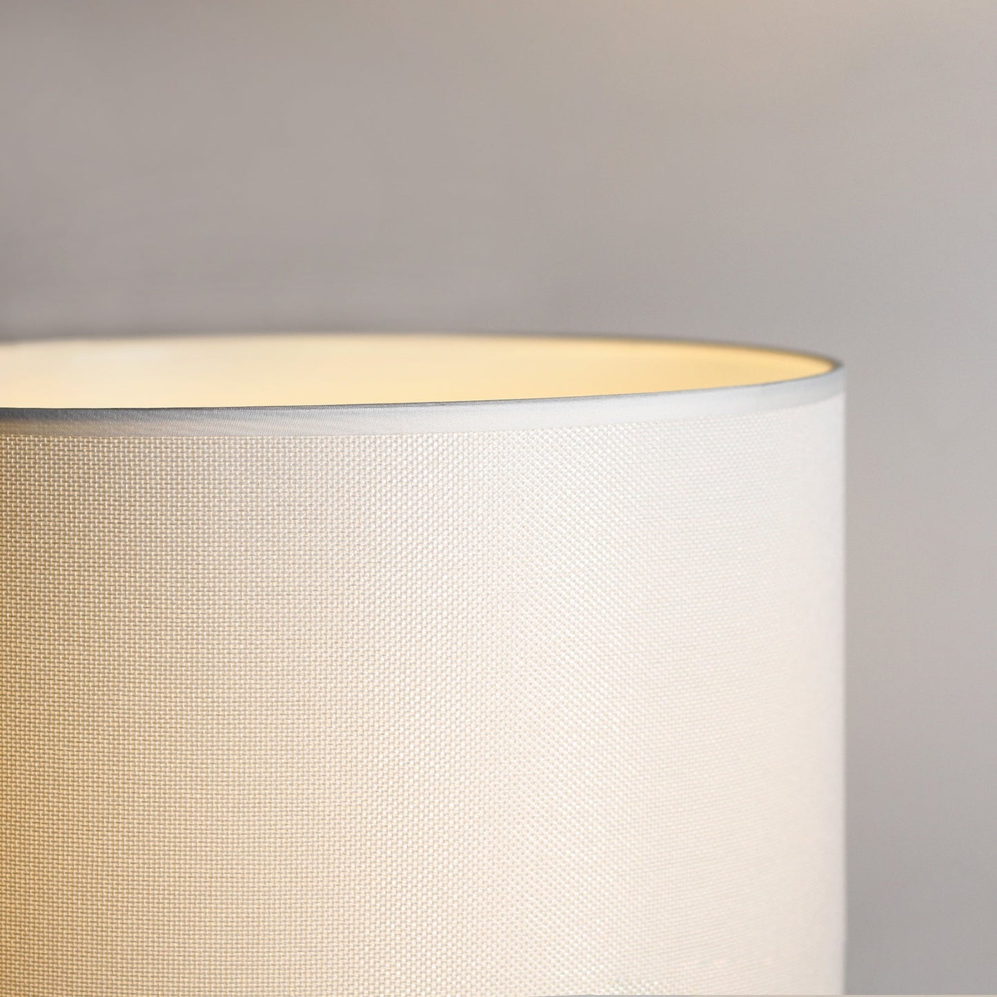 Pattery Barn Table Lamp - Elegant White Ceramic Design with Chrome Accent and Soft Glow