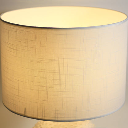 Boden Ceramic Table Lamp - Unique Pearl White Finish with Bubbled Texture and Chrome Stem