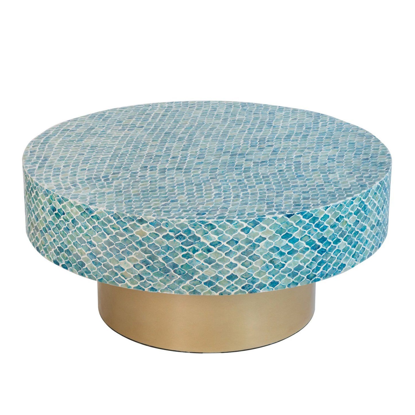 Goa Shell Coffee Table – Island Style with Blue Hued Shell Design