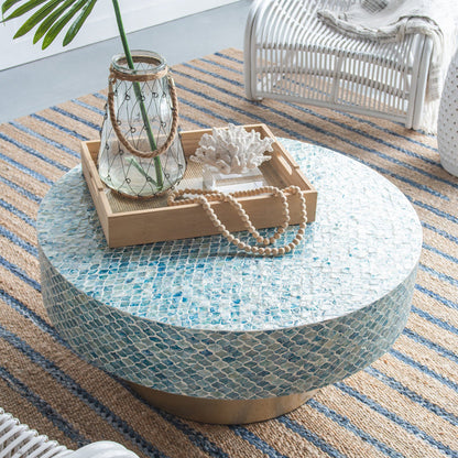 Goa Shell Coffee Table – Island Style with Blue Hued Shell Design