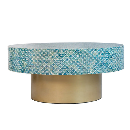 Goa Shell Coffee Table – Island Style with Blue Hued Shell Design