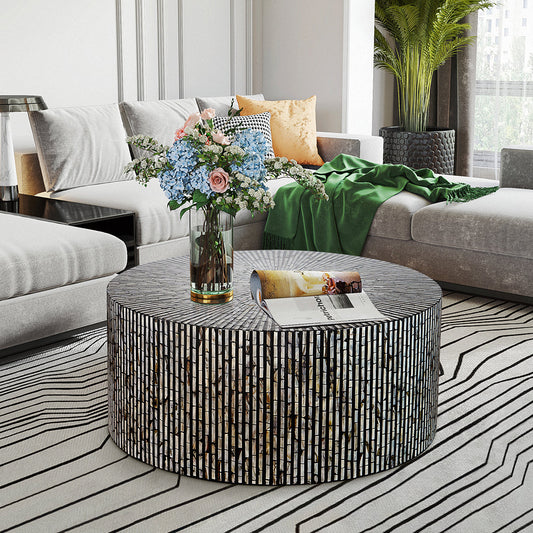 Mother of Pearl - Cordelia Round Coffee Table