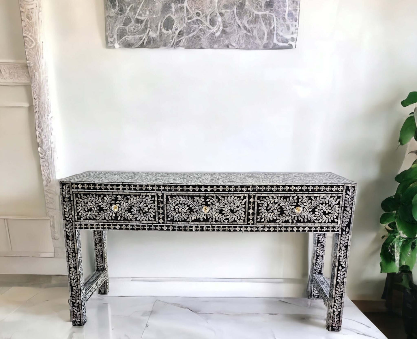 Mother of Pearl - Opulent 3 Drawer Console Table